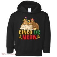 Funny Cinco De Mayo Gift Cinco De Meow Cat Sombrero Toddler Hoodie thumb 0