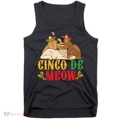 Funny Cinco De Mayo Gift Cinco De Meow Cat Sombrero Tank Top
