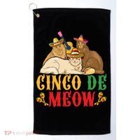 Funny Cinco De Mayo Gift Cinco De Meow Cat Sombrero Golf Towel thumb 0