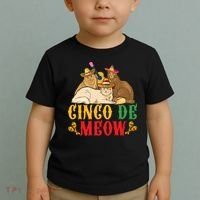 Funny Cinco De Mayo Gift Cinco De Meow Cat Sombrero Toddler T-Shirt thumb 2