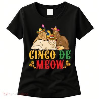 Funny Cinco De Mayo Gift Cinco De Meow Cat Sombrero Women's T-Shirt