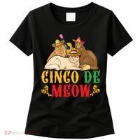 Funny Cinco De Mayo Gift Cinco De Meow Cat Sombrero Women's T-Shirt thumb 0