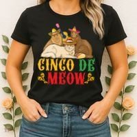 Funny Cinco De Mayo Gift Cinco De Meow Cat Sombrero Women's T-Shirt thumb 2