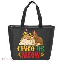 Funny Cinco De Mayo Gift Cinco De Meow Cat Sombrero Tote Bag thumb 0