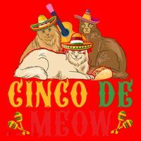 Funny Cinco De Mayo Gift Cinco De Meow Cat Sombrero Santa Hat thumb 1