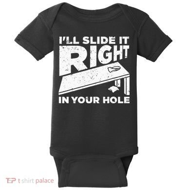 Funny Cornhole Design For Wo Sack Toss Game Lovers  Baby Bodysuit