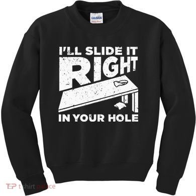 Funny Cornhole Design For Wo Sack Toss Game Lovers  Kids Sweatshirt