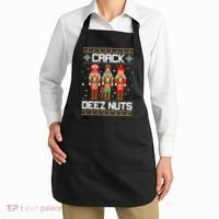 Funny Crack Deez Nuts Ugly Christmas Sweater Xmas Nutcracker Apron thumb 2