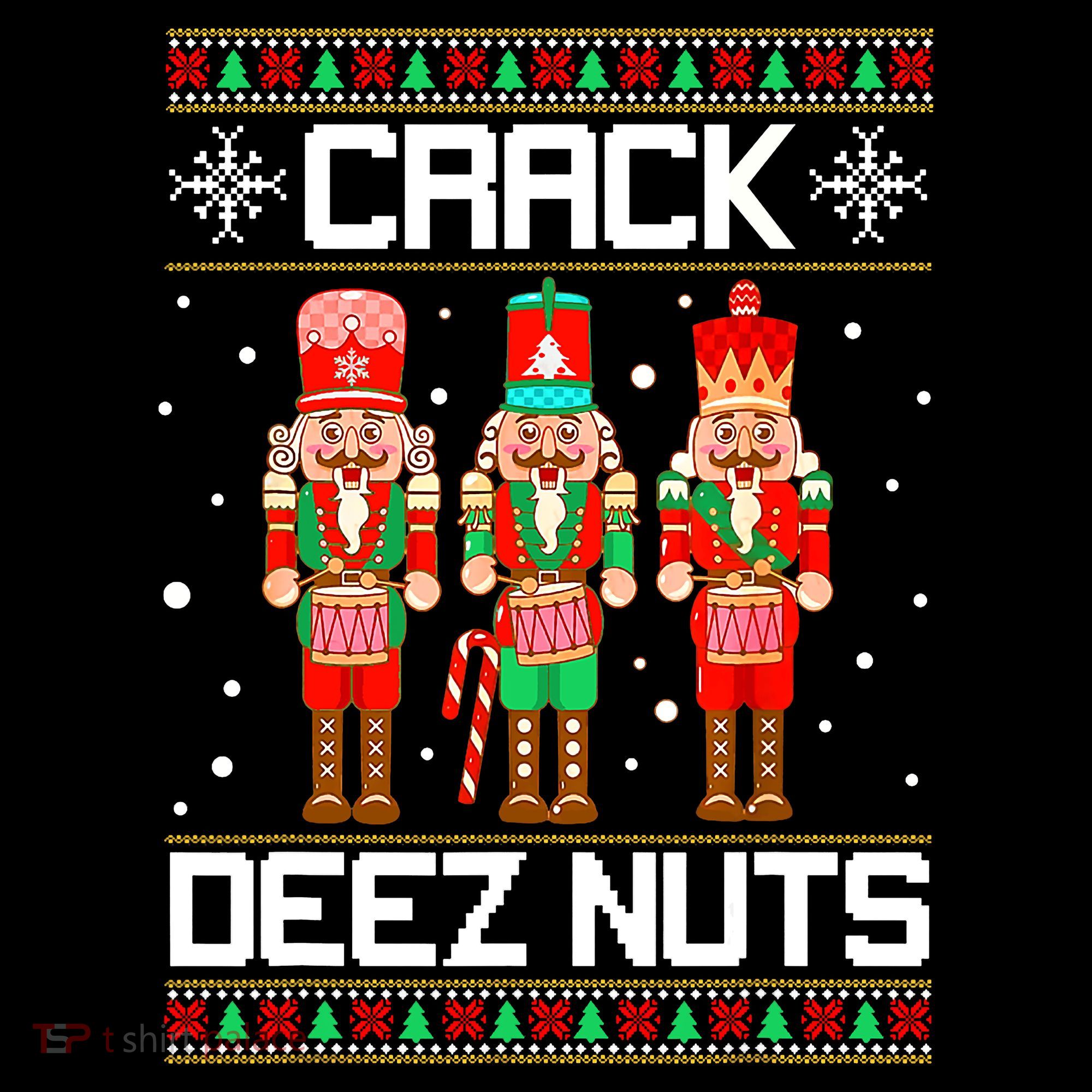 Funny Crack Deez Nuts Ugly Christmas Sweater Xmas Nutcracker Apron