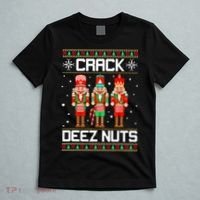 Funny Crack Deez Nuts Ugly Christmas Sweater Xmas Nutcracker T-Shirt thumb 5