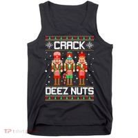 Funny Crack Deez Nuts Ugly Christmas Sweater Xmas Nutcracker Tank Top thumb 0