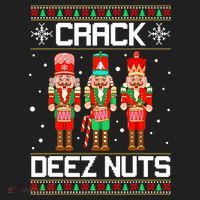 Funny Crack Deez Nuts Ugly Christmas Sweater Xmas Nutcracker Golf Towel thumb 3