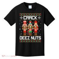 Funny Crack Deez Nuts Ugly Christmas Sweater Xmas Nutcracker Kids T-Shirt thumb 0