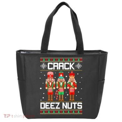 Funny Crack Deez Nuts Ugly Christmas Sweater Xmas Nutcracker Tote Bag