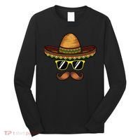 Funny Cinco De Mayo Funny Sombrero Hat With Sunglass Long Sleeve Shirt thumb 0