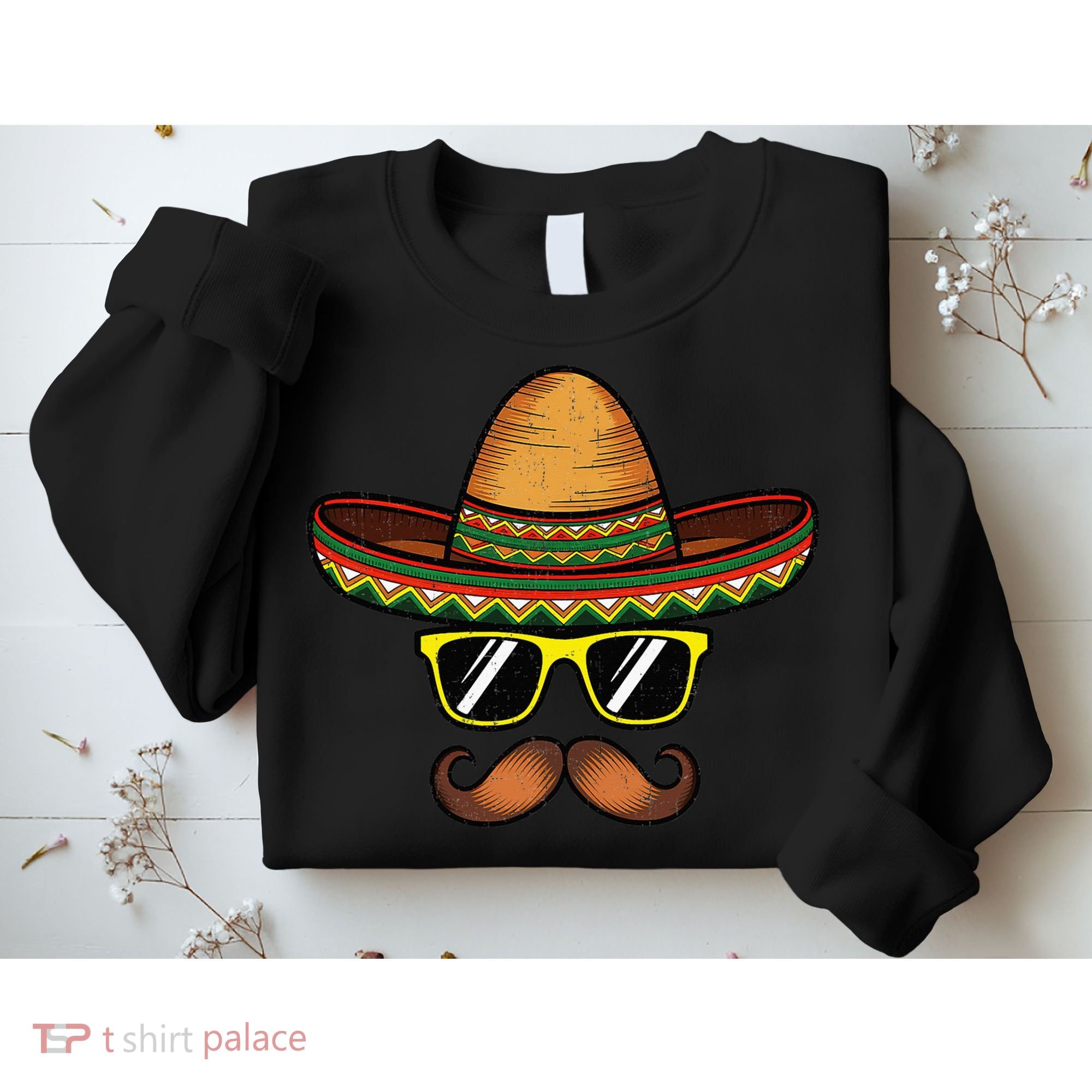 Funny Cinco De Mayo Funny Sombrero Hat With Sunglass Sweatshirt
