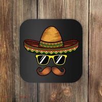 Funny Cinco De Mayo Funny Sombrero Hat With Sunglass Coaster thumb 0