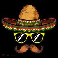 Funny Cinco De Mayo Funny Sombrero Hat With Sunglass Baby Bodysuit thumb 2