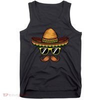 Funny Cinco De Mayo Funny Sombrero Hat With Sunglass Tank Top thumb 0