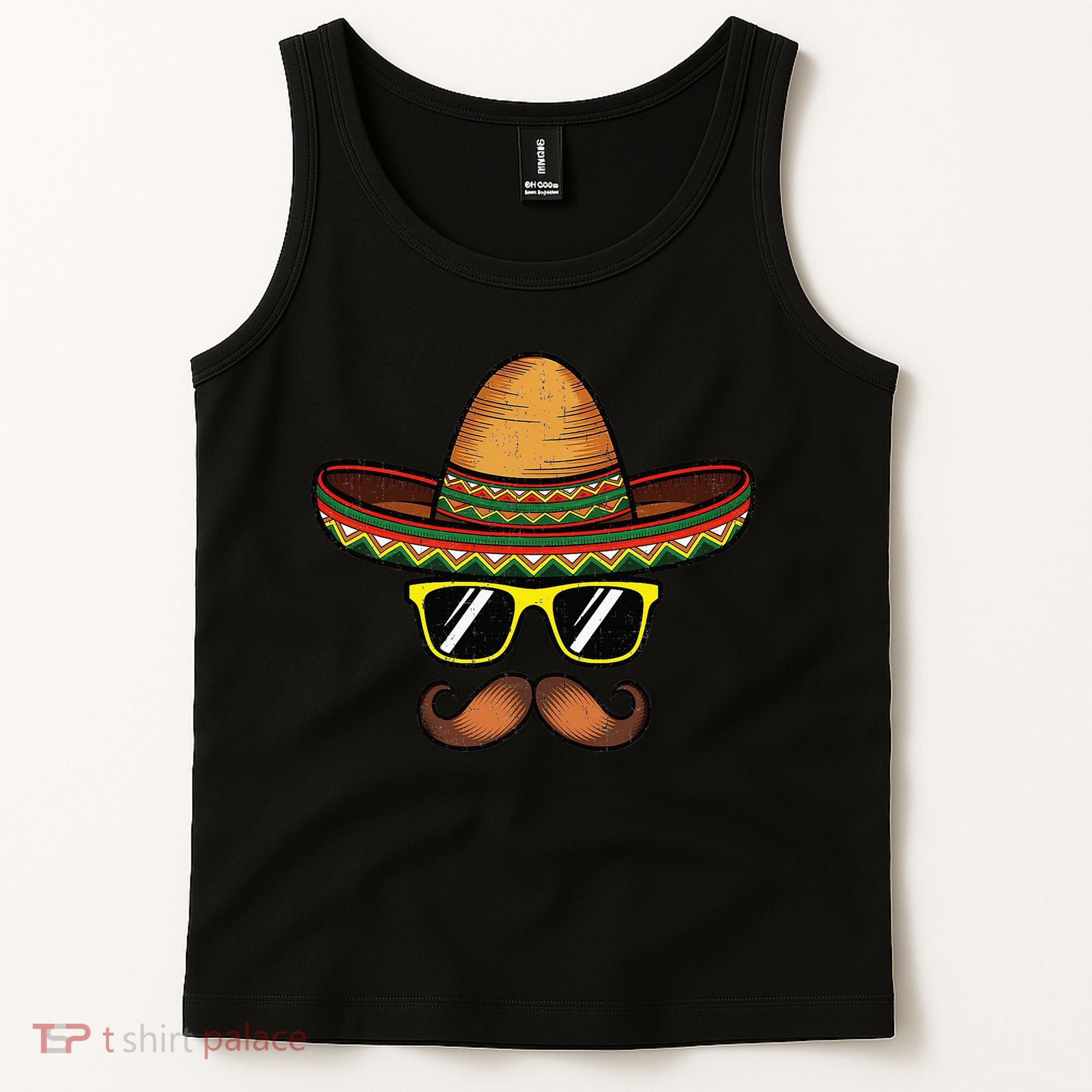 Funny Cinco De Mayo Funny Sombrero Hat With Sunglass Tank Top