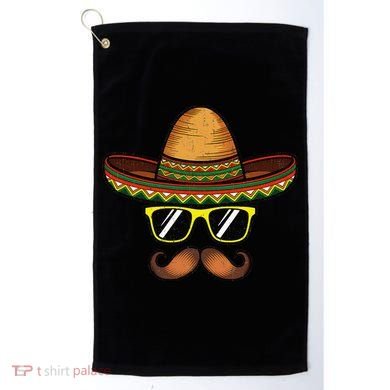 Funny Cinco De Mayo Funny Sombrero Hat With Sunglass Golf Towel