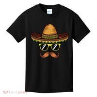 Funny Cinco De Mayo Funny Sombrero Hat With Sunglass Kids T-Shirt thumb 0