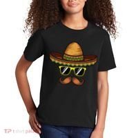Funny Cinco De Mayo Funny Sombrero Hat With Sunglass Kids T-Shirt thumb 2