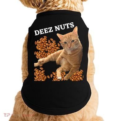 Funny Cat Deez Nuts Joke Doggie Tank