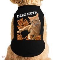 Funny Cat Deez Nuts Joke Doggie Tank thumb 0
