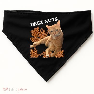 Funny Cat Deez Nuts Joke USA-Made Doggie Bandana
