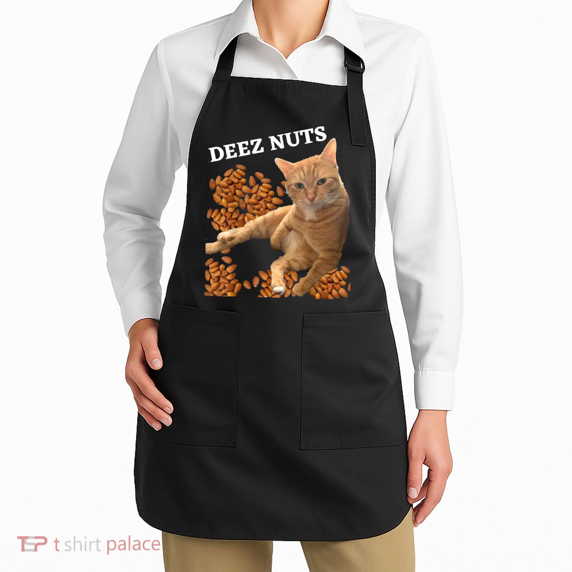 Funny Cat Deez Nuts Joke Apron