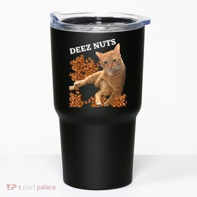 Funny Cat Deez Nuts Joke Tumbler