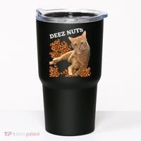 Funny Cat Deez Nuts Joke Tumbler thumb 0