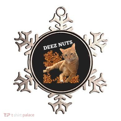 Funny Cat Deez Nuts Joke Ornament