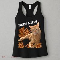 Funny Cat Deez Nuts Joke Women's Tank Top thumb 3