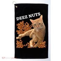 Funny Cat Deez Nuts Joke Golf Towel thumb 0