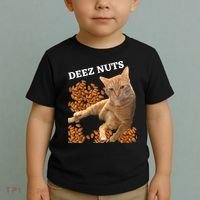 Funny Cat Deez Nuts Joke Toddler T-Shirt thumb 2