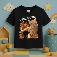 Funny Cat Deez Nuts Joke Toddler T-Shirt thumb 3