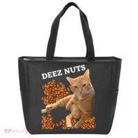 Funny Cat Deez Nuts Joke Tote Bag thumb 0