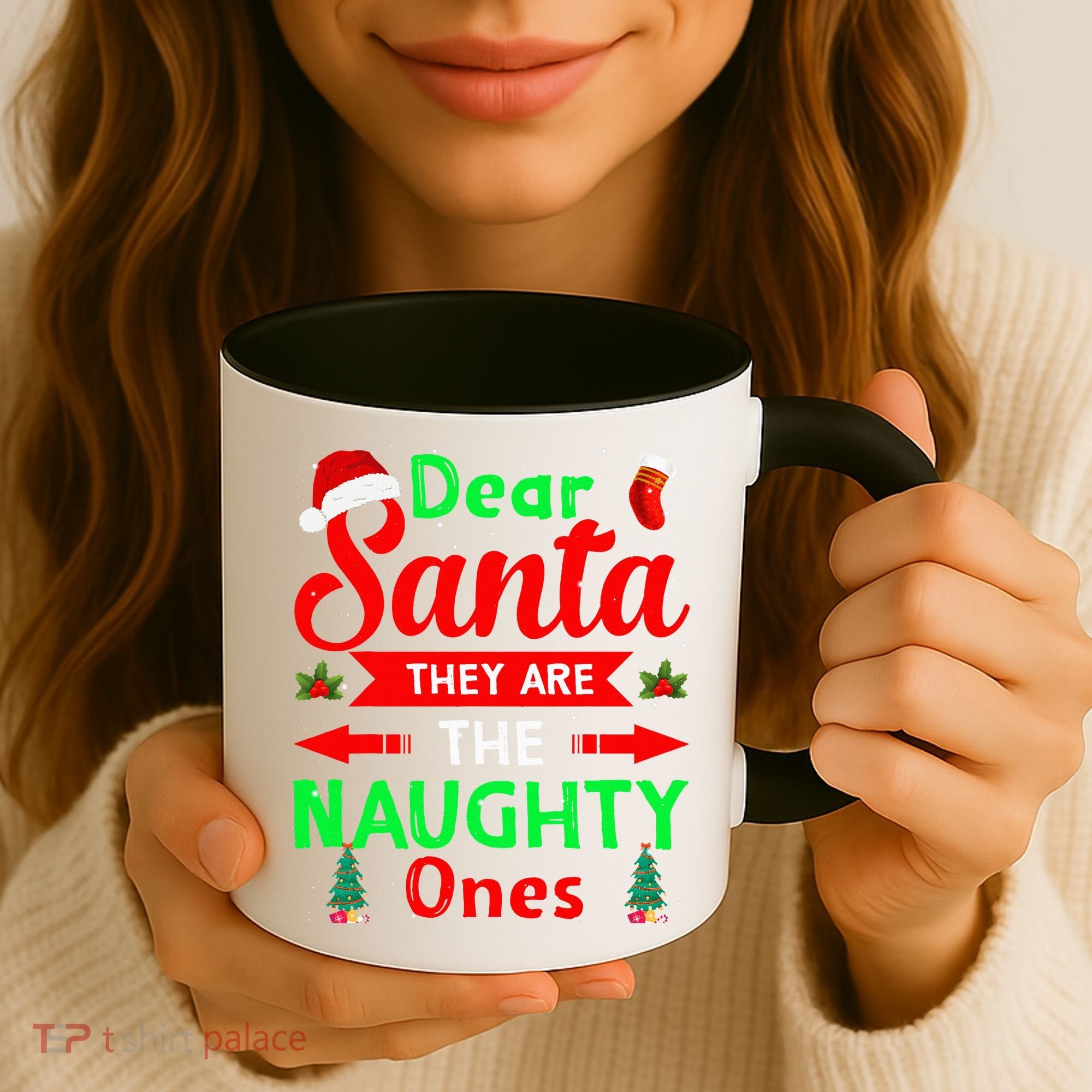 Funny Christmas Dear Santa They Are The Naughty Ones Pajama Coffee Mug