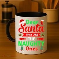 Funny Christmas Dear Santa They Are The Naughty Ones Pajama Coffee Mug thumb 4