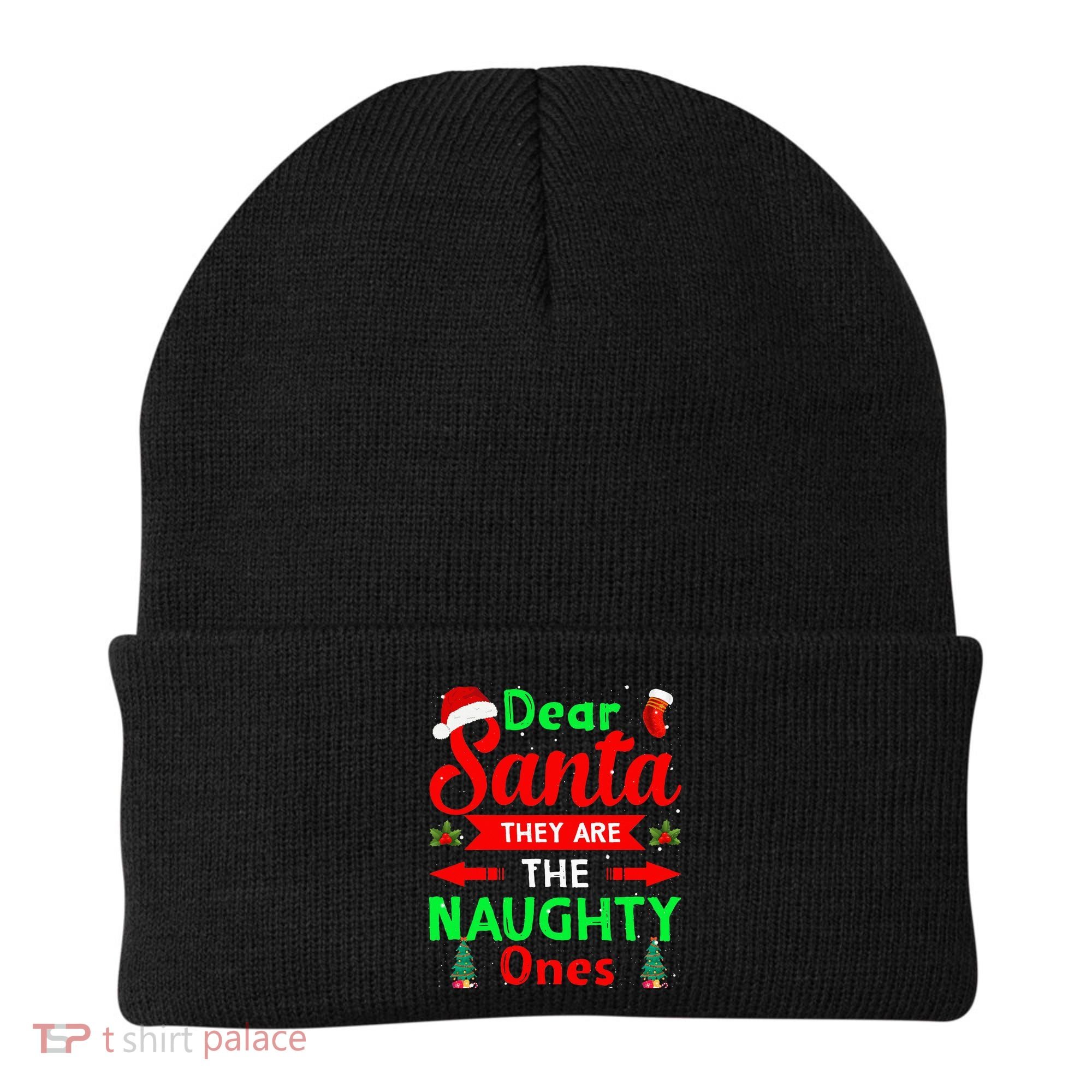 Funny Christmas Dear Santa They Are The Naughty Ones Pajama Beanie