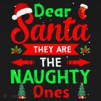 Funny Christmas Dear Santa They Are The Naughty Ones Pajama Women's Tank Top thumb 5