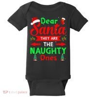 Funny Christmas Dear Santa They Are The Naughty Ones Pajama Baby Bodysuit thumb 0