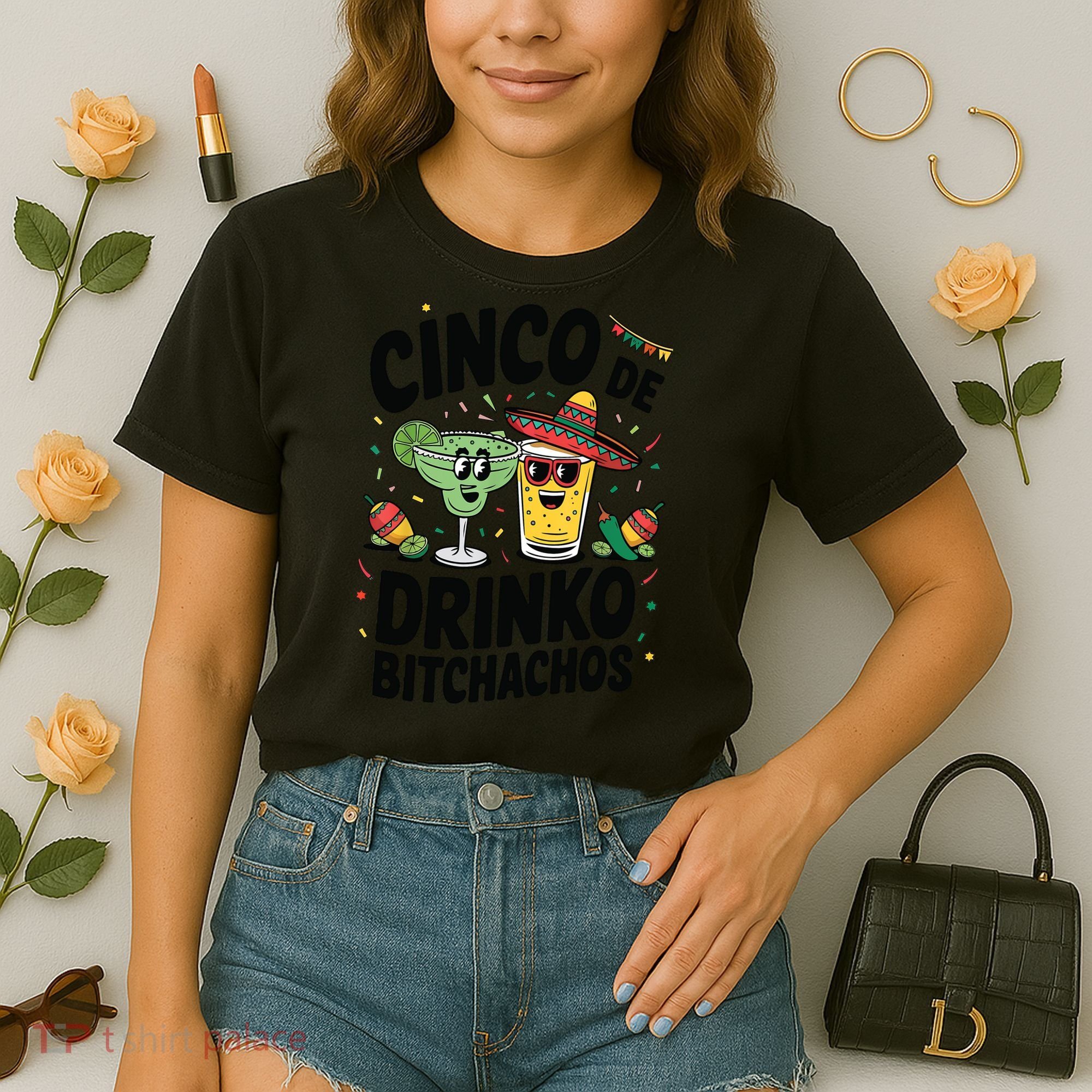 Funny Cinco De Drinko Bitchachos Margirita Tequila  Comfort Colors Boxy T-Shirt