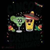 Funny Cinco De Drinko Bitchachos Margirita Tequila  Coaster thumb 2