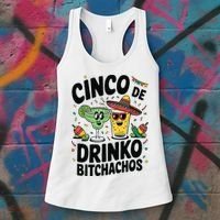 Funny Cinco De Drinko Bitchachos Margirita Tequila  Women's Tank Top thumb 3