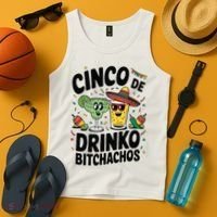Funny Cinco De Drinko Bitchachos Margirita Tequila  Tank Top thumb 4