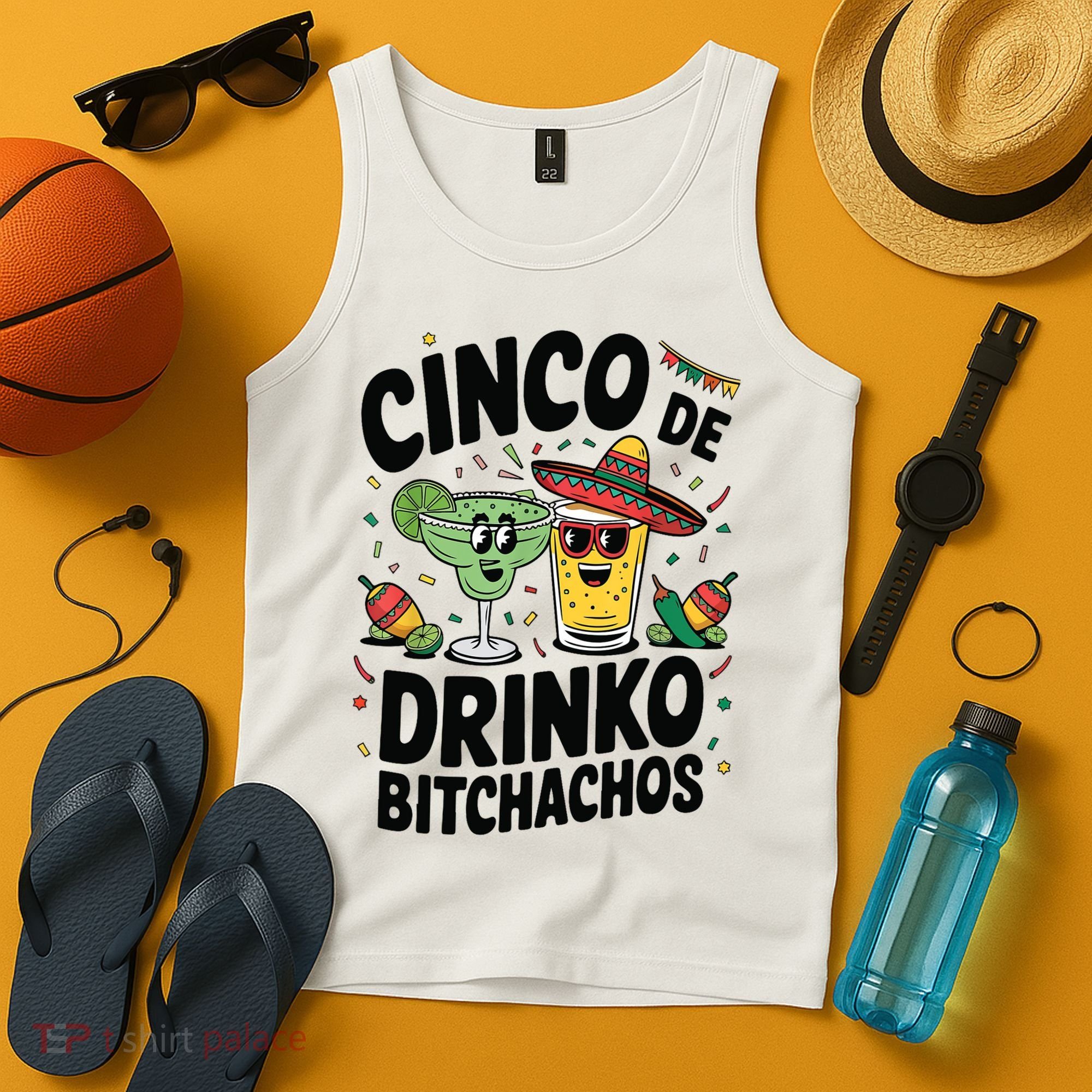 Funny Cinco De Drinko Bitchachos Margirita Tequila  Tank Top