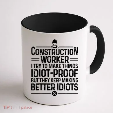 Funny Construction Design For Dad Construction Worker Coffee Mug back